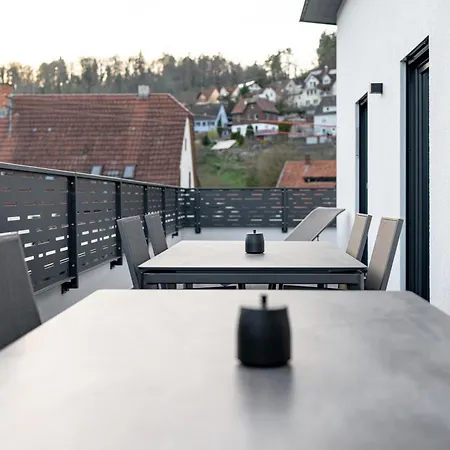 #7 Jsliving Deluxe - Penthouse Mit Dachterrasse Und Panoramablick Kochinsel Badewanne Highspeedwlan Horb am Neckar